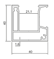 Profil ogrodzeniowy aluminiowy 40x40