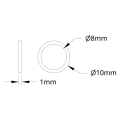 Dystans plastikowy 8x10x1 (12szt