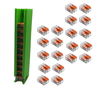 Zestaw 20 złączek WAGO 221-412 z uchwytem montażowym