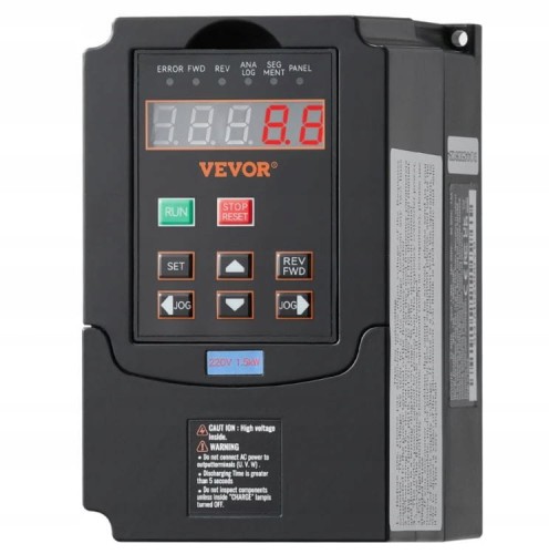 Falownik VEVOR 1.5kW 2HP 220V 1/3-fazowy 0-400Hz Przemiennik Częstotliwości