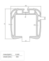 Profil aluminiowy E-39877 do bramy przesuwnej 100x97 mm