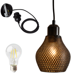 Lampa wisząca loft  IsayLED / nowoczesna – klosz 3D PET-G