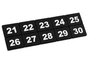 TABLICZKI NA SZAFKI 40x30mm - NUMERKI NA SZAFKI 21-30 - NUMERKI DO SZATNI