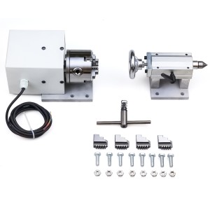 Czwarta oś obrotowa CNC z uchwytem 80 mm i konikiem