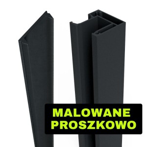 Słupek ogrodzeniowy aluminiowy 40x40 z zaślepką MALOWANY PROSZKOWO [Na wymiar]