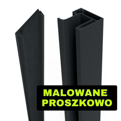 Słupek ogrodzeniowy aluminiowy 40x40 z zaślepką, antracyt RAL 7016 [Na wymiar]