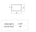 Profil aluminiowy zamknięty 20x30x2 malowany proszkowo [Na wymiar]