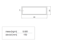 Profil aluminiowy zamknięty 20x60x2 malowany proszkowo [Na wymiar]