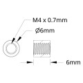 Tulejka dystansowa gwintowana 6mm M4 (4szt)