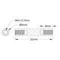 Tulejka dystansowa gwintowana 32mm M4 (4szt)