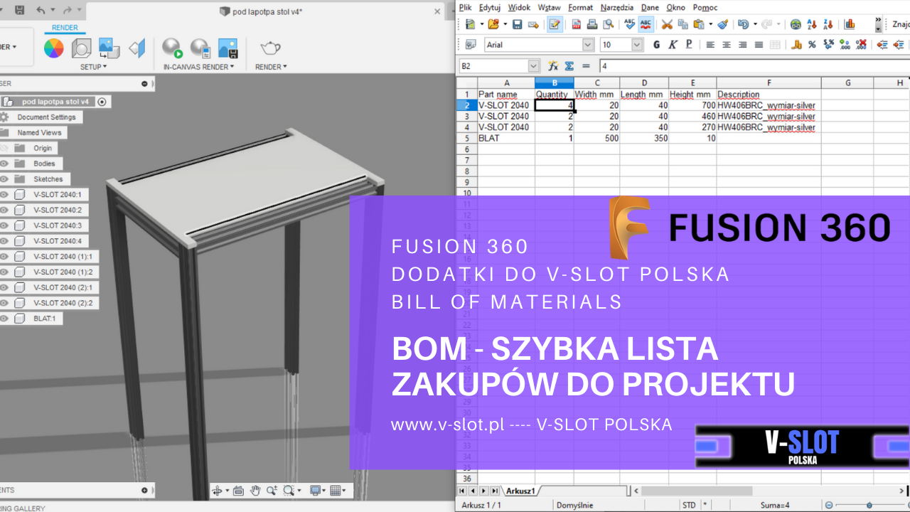 BOM FUSION 360 V-SLOT