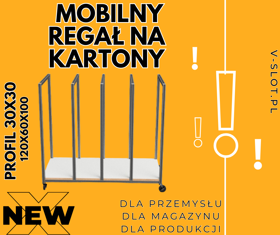 Nowość w V-SLOT Polska - Mobilny Wózek na Kartony z Profili Aluminiowych 30x30!